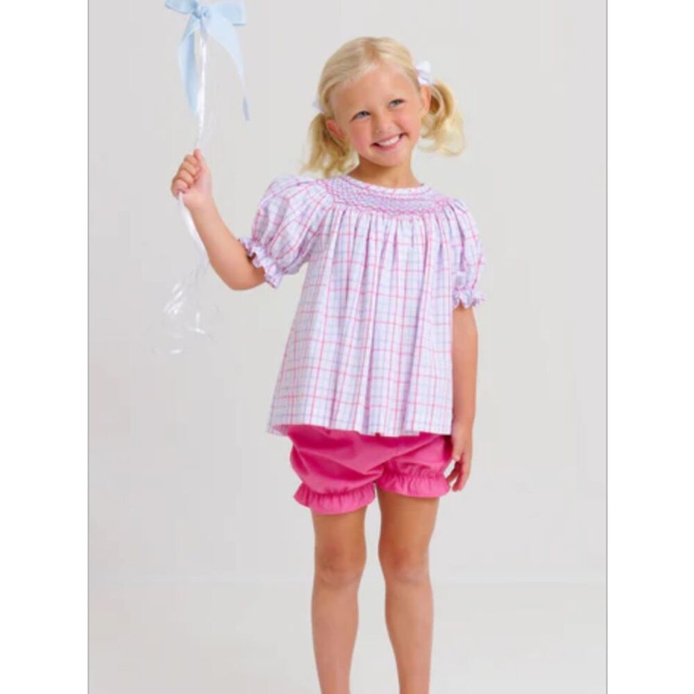 The Beaufort Bonnet Company Bettye Sue smocked windowpane top 3T - Picture 3 of 14